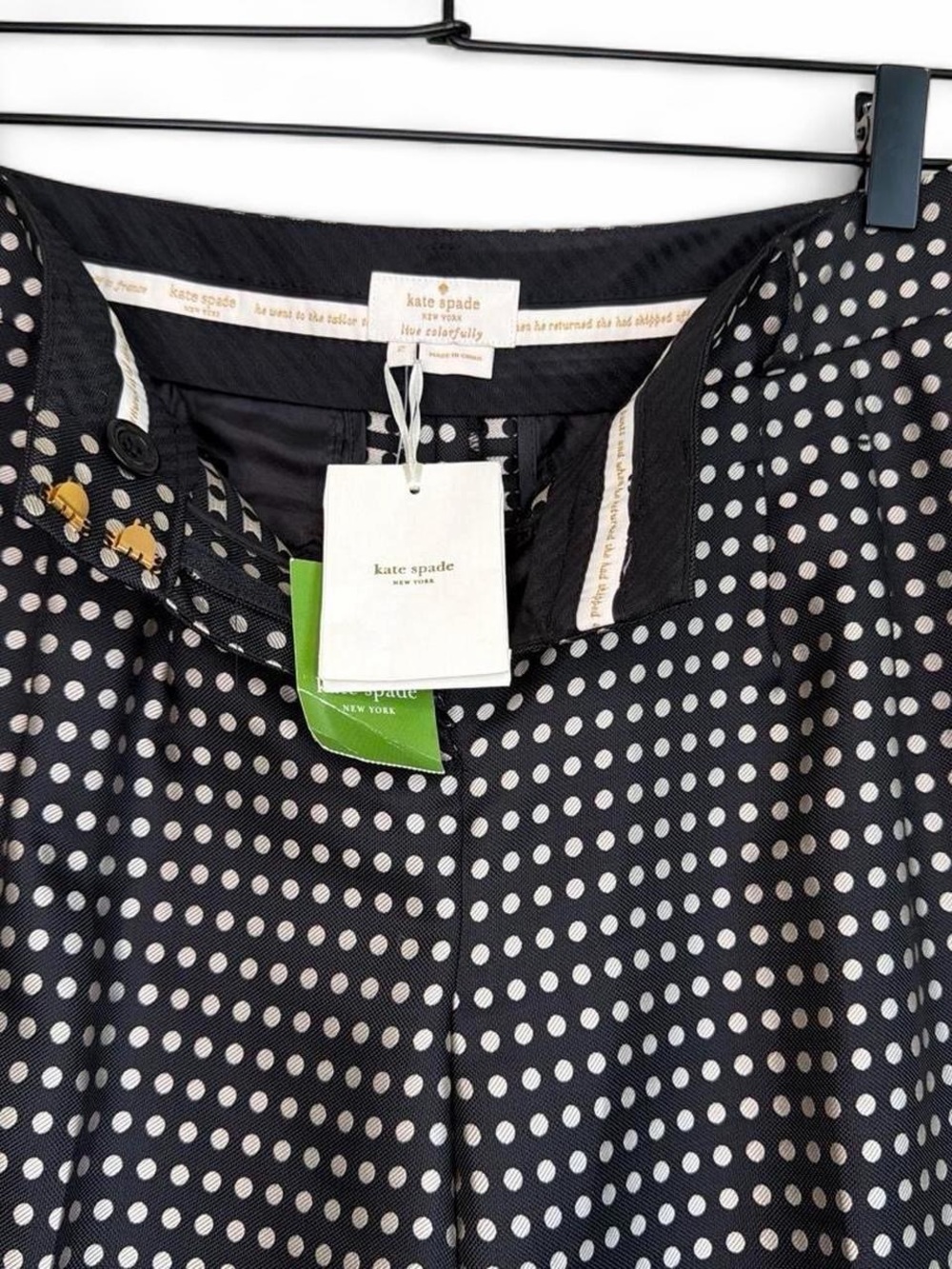kate spade New York Black Polka Dot trousers